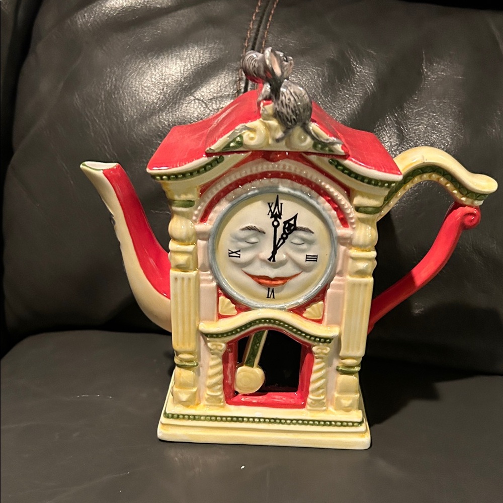 Department 56 Red and Cream Teapot